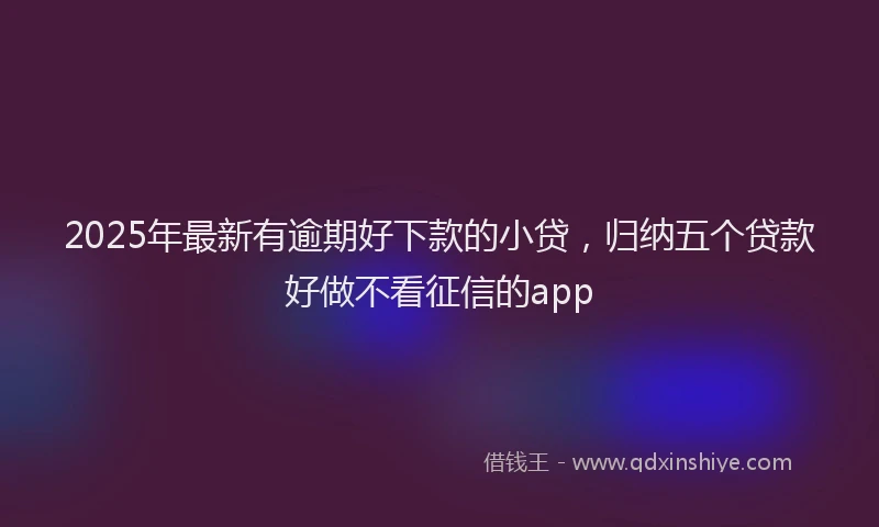 2025年最新有逾期好下款的小贷，归纳五个贷款好做不看征信的app