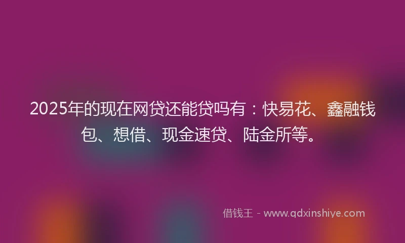 2025年的现在网贷还能贷吗有：快易花、鑫融钱包、想借、现金速贷、陆金所等。
