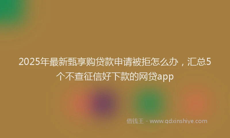 2025年最新甄享购贷款申请被拒怎么办，汇总5个不查征信好下款的网贷app