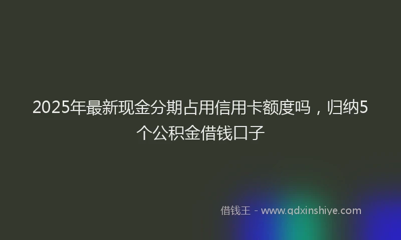 2025年最新现金分期占用信用卡额度吗，归纳5个公积金借钱口子