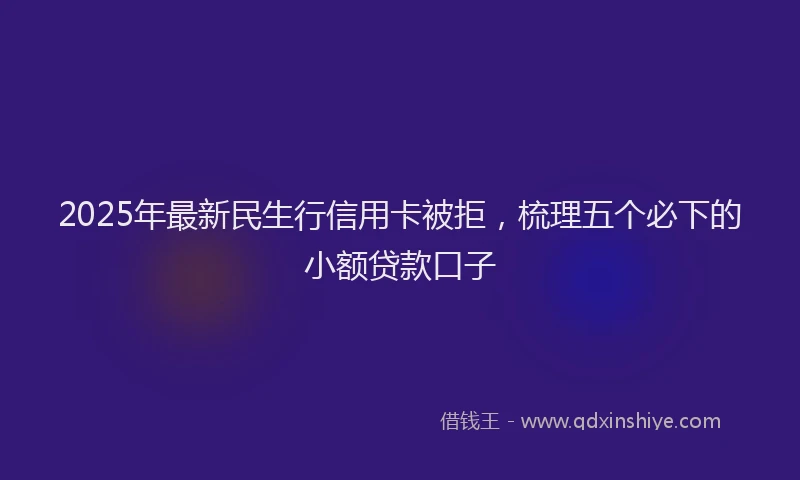 2025年最新民生行信用卡被拒，梳理五个必下的小额贷款口子