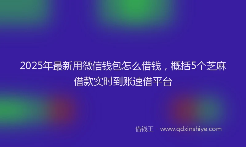 2025年最新用微信钱包怎么借钱，概括5个芝麻借款实时到账速借平台