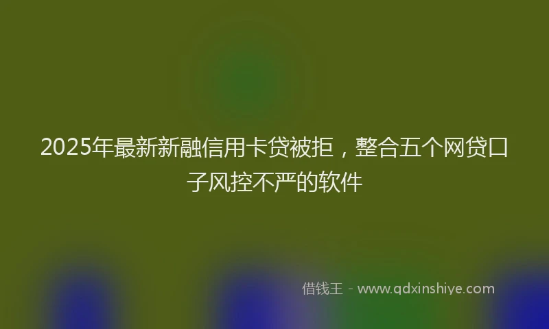 2025年最新新融信用卡贷被拒，整合五个网贷口子风控不严的软件
