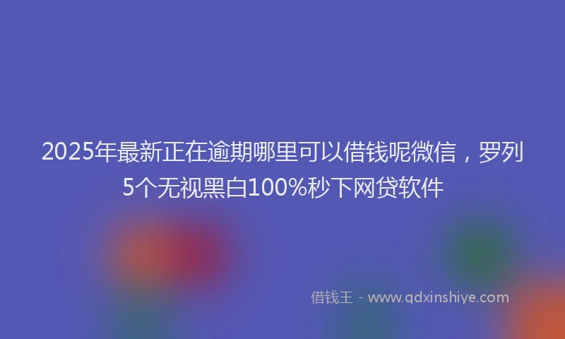 2025年最新正在逾期哪里可以借钱呢微信，罗列5个无视黑白100%秒下网贷软件