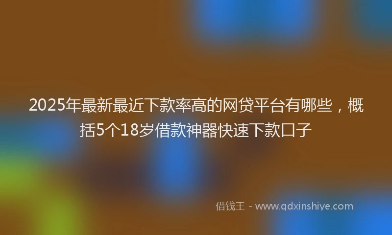 2025年最新最近下款率高的网贷平台有哪些，概括5个18岁借款神器快速下款口子