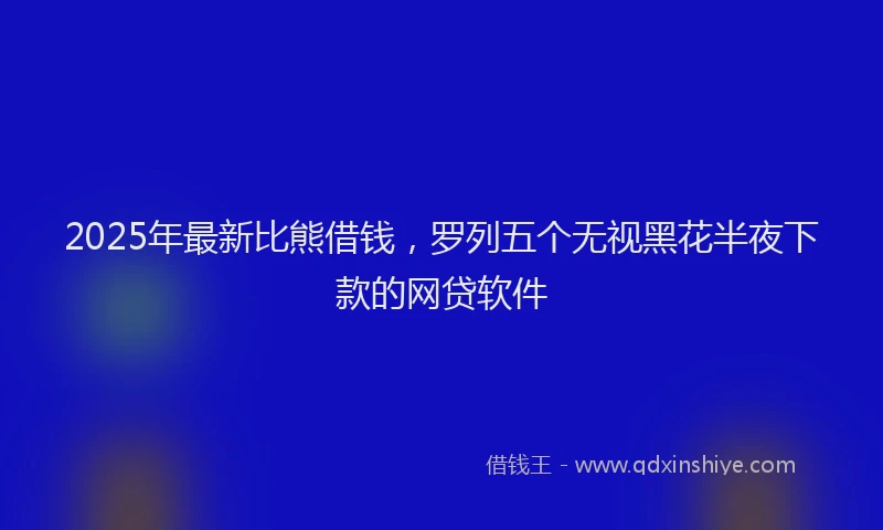 2025年最新比熊借钱，罗列五个无视黑花半夜下款的网贷软件