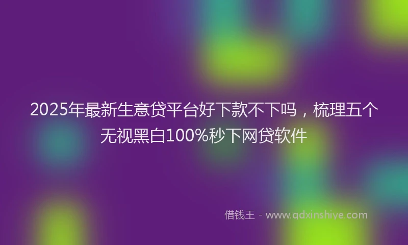 2025年最新生意贷平台好下款不下吗，梳理五个无视黑白100%秒下网贷软件