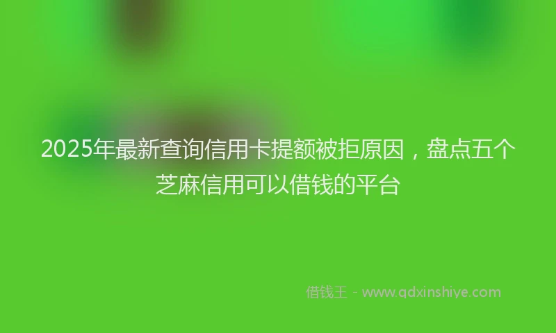 2025年最新查询信用卡提额被拒原因，盘点五个芝麻信用可以借钱的平台