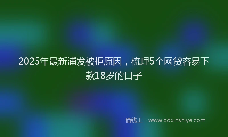 2025年最新浦发被拒原因，梳理5个网贷容易下款18岁的口子