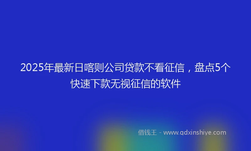 2025年最新日喀则公司贷款不看征信，盘点5个快速下款无视征信的软件