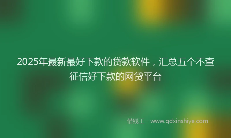 2025年最新最好下款的贷款软件，汇总五个不查征信好下款的网贷平台