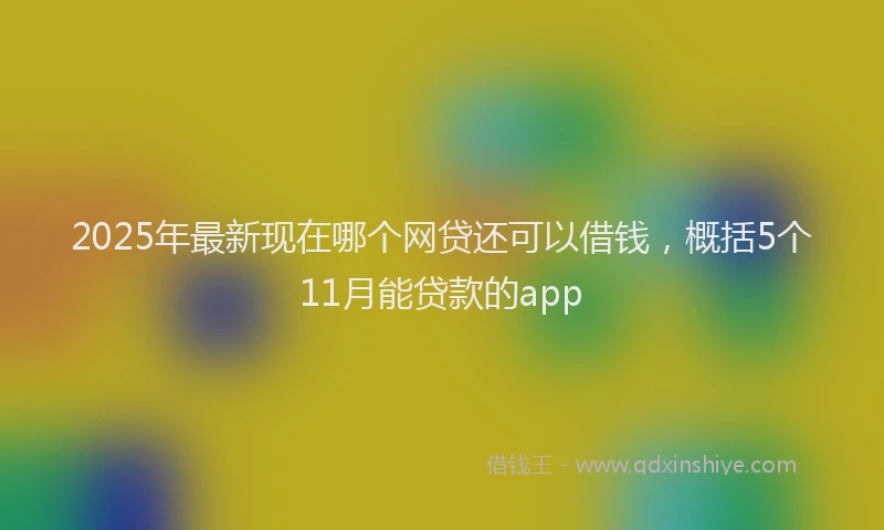 2025年最新现在哪个网贷还可以借钱，概括5个11月能贷款的app