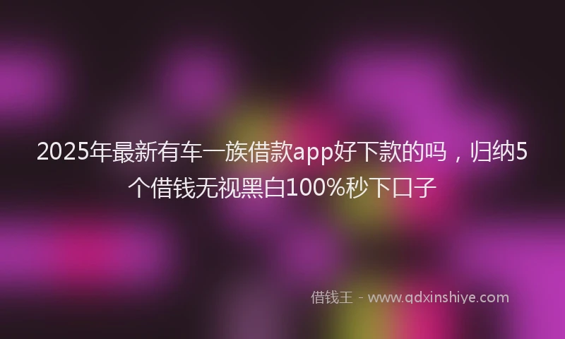 2025年最新有车一族借款app好下款的吗，归纳5个借钱无视黑白100%秒下口子