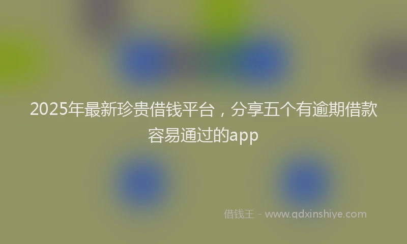 2025年最新珍贵借钱平台，分享五个有逾期借款容易通过的app