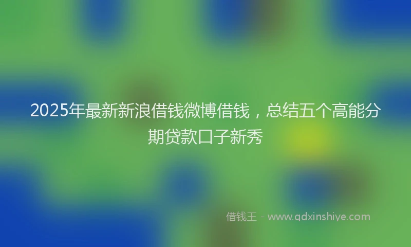 2025年最新新浪借钱微博借钱，总结五个高能分期贷款口子新秀