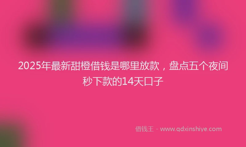 2025年最新甜橙借钱是哪里放款，盘点五个夜间秒下款的14天口子