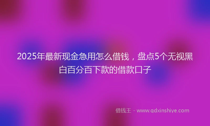 2025年最新现金急用怎么借钱，盘点5个无视黑白百分百下款的借款口子