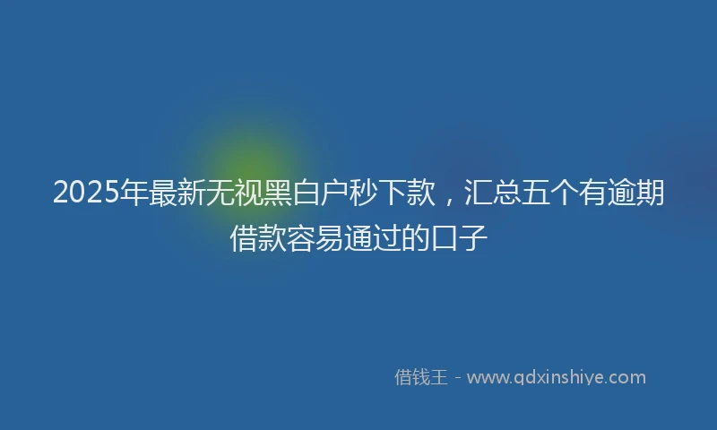 2025年最新无视黑白户秒下款，汇总五个有逾期借款容易通过的口子