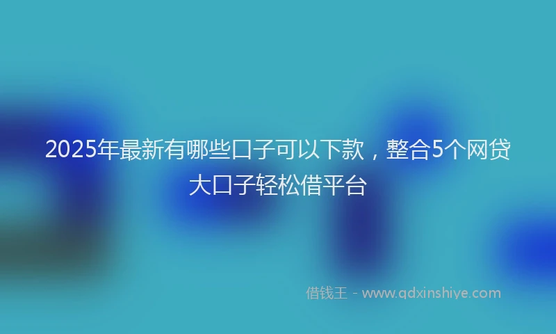 2025年最新有哪些口子可以下款，整合5个网贷大口子轻松借平台