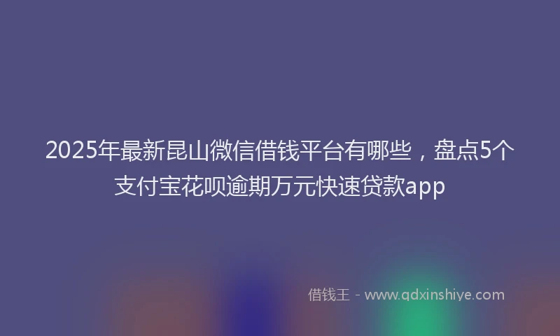 2025年最新昆山微信借钱平台有哪些，盘点5个支付宝花呗逾期万元快速贷款app