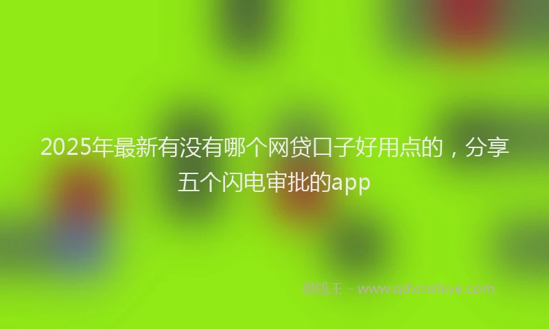 2025年最新有没有哪个网贷口子好用点的，分享五个闪电审批的app