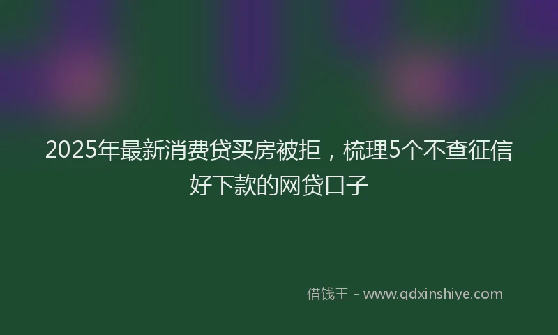 2025年最新消费贷买房被拒，梳理5个不查征信好下款的网贷口子
