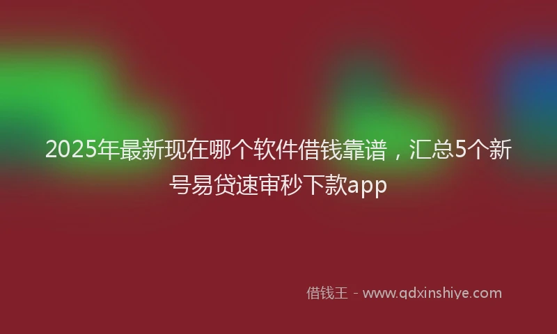 2025年最新现在哪个软件借钱靠谱，汇总5个新号易贷速审秒下款app
