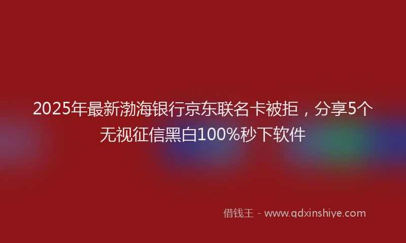 2025年最新渤海银行京东联名卡被拒，分享5个无视征信黑白100%秒下软件