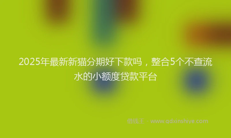 2025年最新新猫分期好下款吗，整合5个不查流水的小额度贷款平台