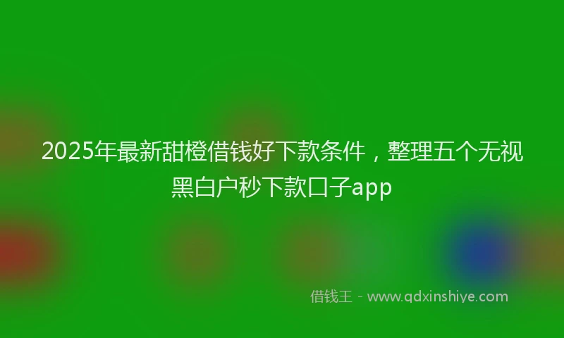 2025年最新甜橙借钱好下款条件，整理五个无视黑白户秒下款口子app