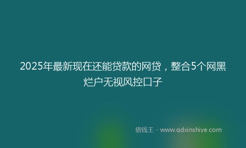 2025年最新现在还能贷款的网贷，整合5个网黑烂户无视风控口子