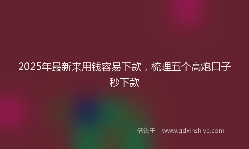 2025年最新来用钱容易下款，梳理五个高炮口子秒下款