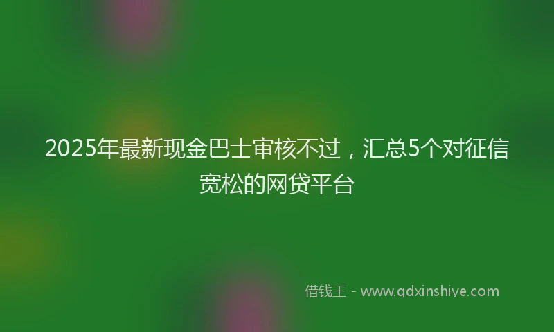 2025年最新现金巴士审核不过，汇总5个对征信宽松的网贷平台