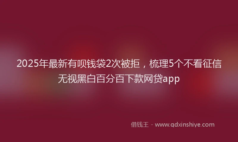 2025年最新有呗钱袋2次被拒，梳理5个不看征信无视黑白百分百下款网贷app