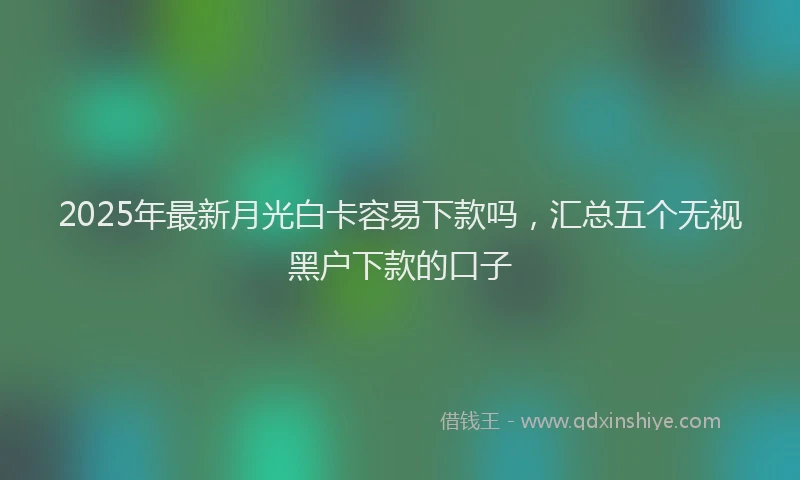 2025年最新月光白卡容易下款吗，汇总五个无视黑户下款的口子