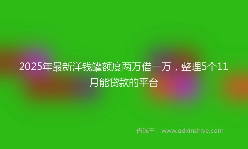 2025年最新洋钱罐额度两万借一万，整理5个11月能贷款的平台