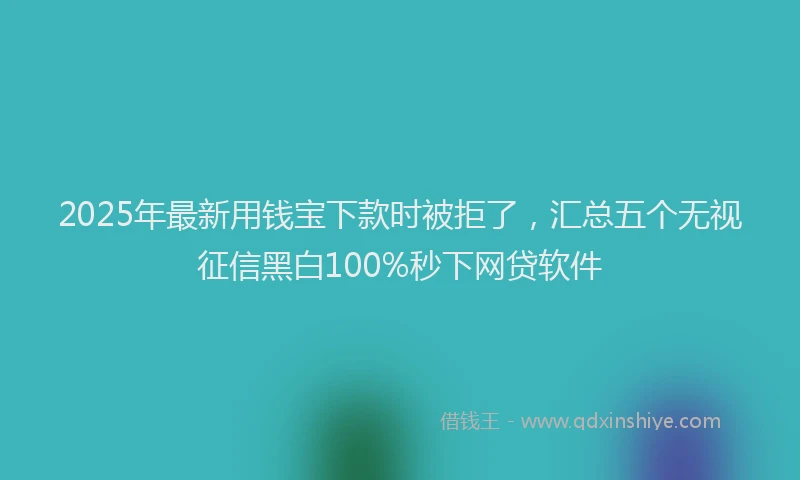 2025年最新用钱宝下款时被拒了，汇总五个无视征信黑白100%秒下网贷软件