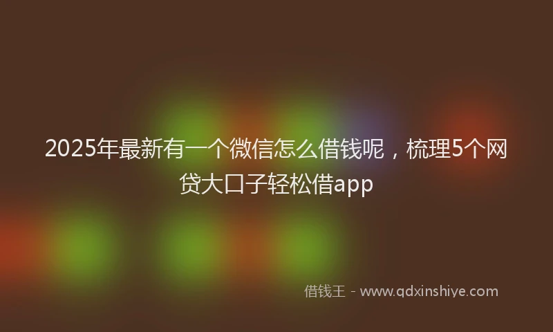 2025年最新有一个微信怎么借钱呢，梳理5个网贷大口子轻松借app