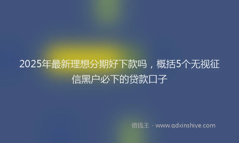 2025年最新理想分期好下款吗，概括5个无视征信黑户必下的贷款口子