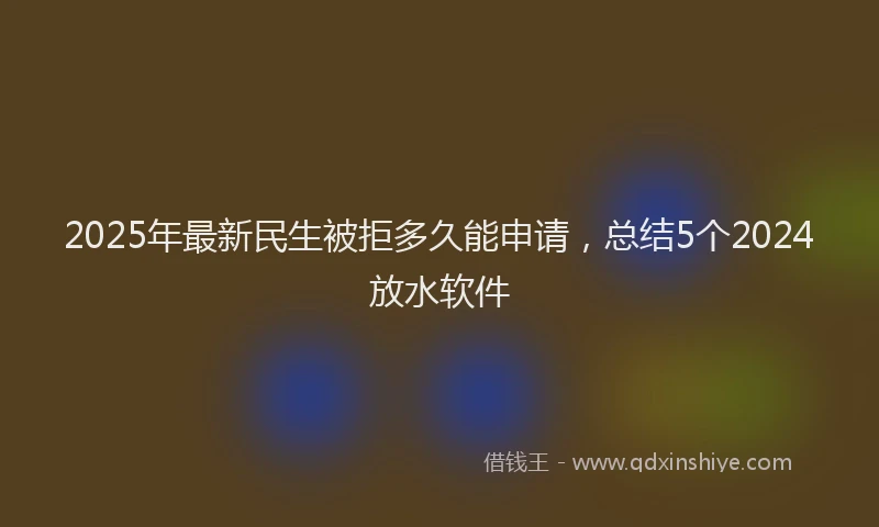 2025年最新民生被拒多久能申请，总结5个2024放水软件