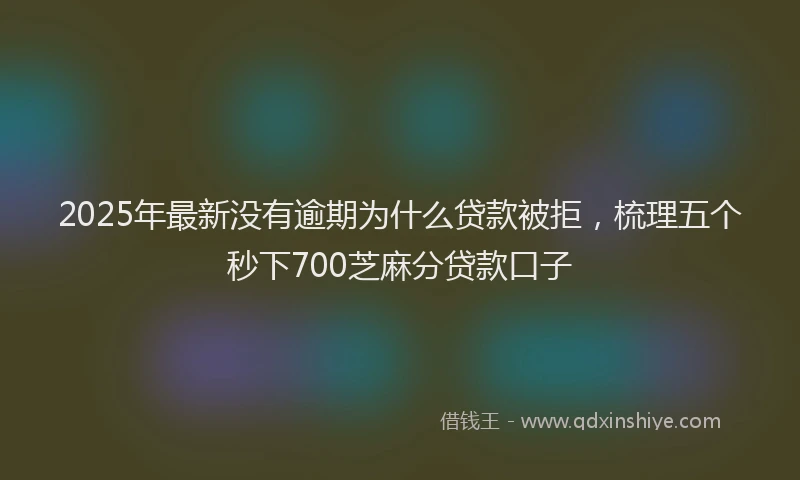 2025年最新没有逾期为什么贷款被拒，梳理五个秒下700芝麻分贷款口子