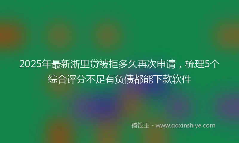 2025年最新浙里贷被拒多久再次申请，梳理5个综合评分不足有负债都能下款软件
