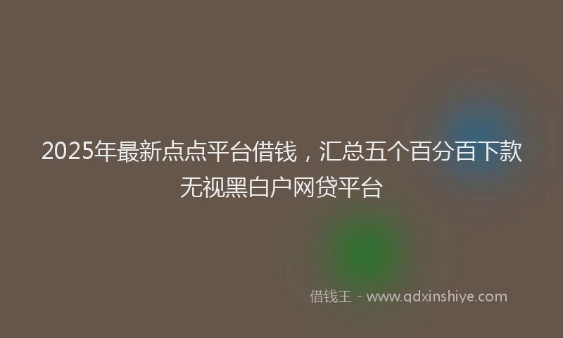 2025年最新点点平台借钱，汇总五个百分百下款无视黑白户网贷平台