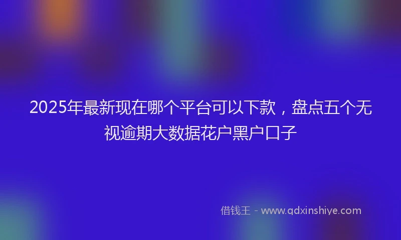 2025年最新现在哪个平台可以下款，盘点五个无视逾期大数据花户黑户口子