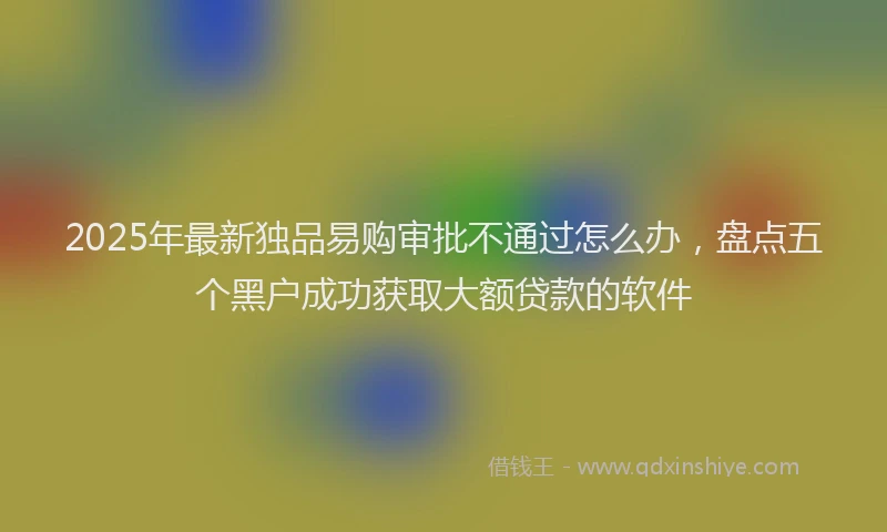 2025年最新独品易购审批不通过怎么办，盘点五个黑户成功获取大额贷款的软件