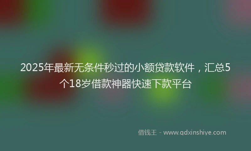 2025年最新无条件秒过的小额贷款软件，汇总5个18岁借款神器快速下款平台