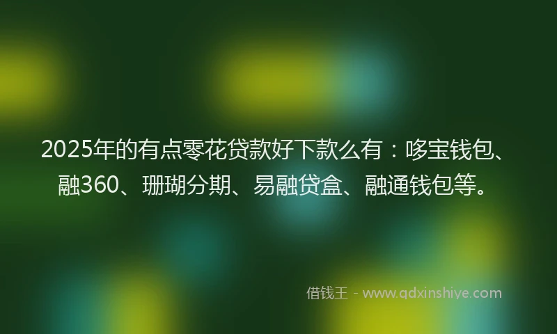 2025年的有点零花贷款好下款么有：哆宝钱包、融360、珊瑚分期、易融贷盒、融通钱包等。