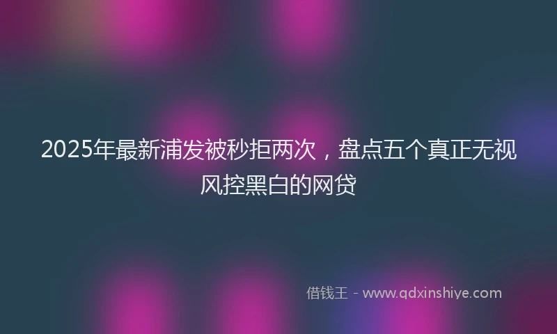2025年最新浦发被秒拒两次，盘点五个真正无视风控黑白的网贷