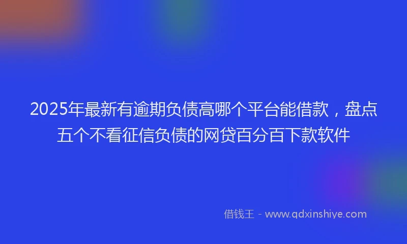 2025年最新有逾期负债高哪个平台能借款，盘点五个不看征信负债的网贷百分百下款软件
