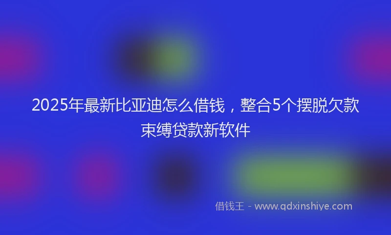 2025年最新比亚迪怎么借钱，整合5个摆脱欠款束缚贷款新软件